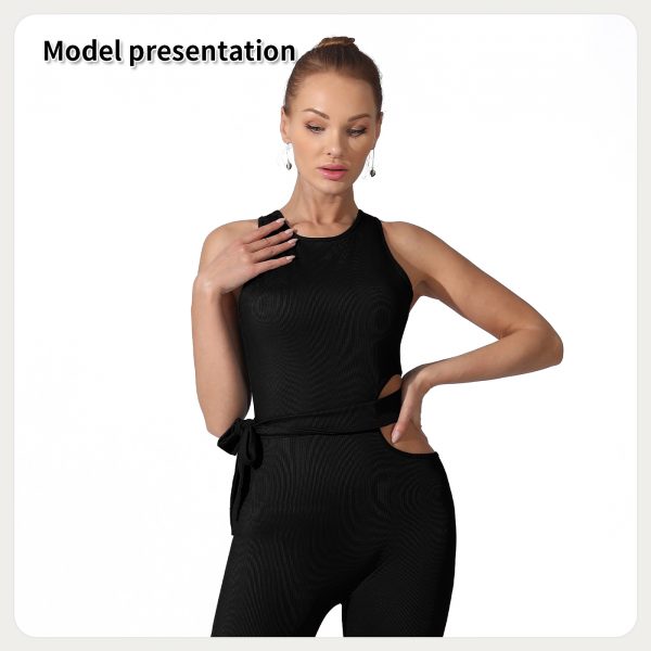 Women's Polyester Jumpsuit — Black