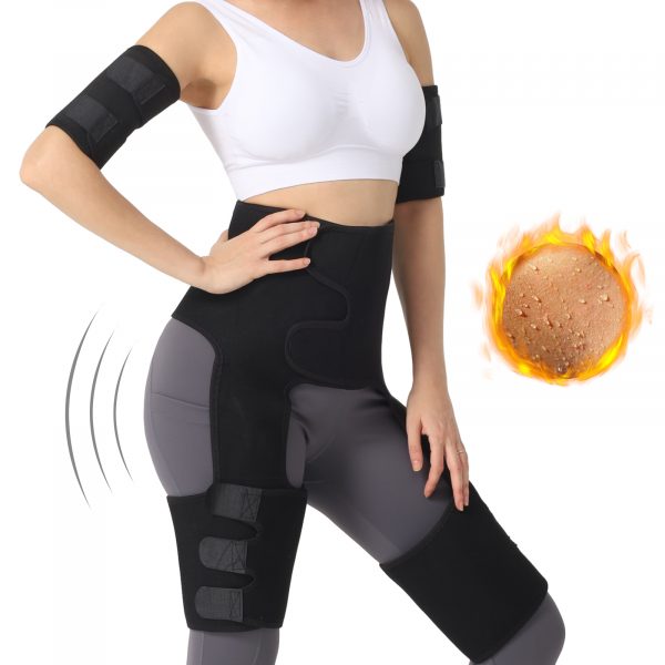 Waist Belt, Arm Belt, Thigh Belt, Fitness Belt, Fitness Belt, Shaping Waist Training, Sports And Fitness — Black