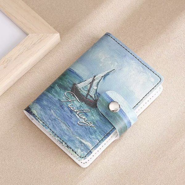 Flower Anime  Anti-degaussing Multiple Card Slots Bank  Document Package Large Capacity Card Holder — Sailboat