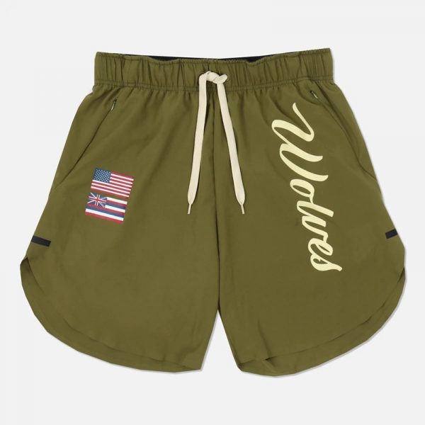 Casual Running Breathable Wicking Speed Bar Tide Men's Shorts — Army Green