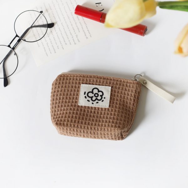 Women's Cute Simple Waffle Storage Bag — 0342 Brown Waffle