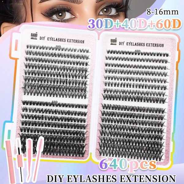 32 Rows Of Eyelashes Book Cluster 640 Segmented Lashes Set — Style1