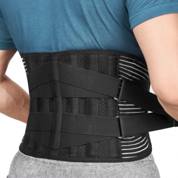 Breathable Abdomen Support Belt Compression Waist Fixed Training Belt — Black