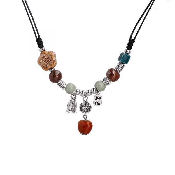 Love Ceramic Beaded Necklace Transfer Necklace — Women