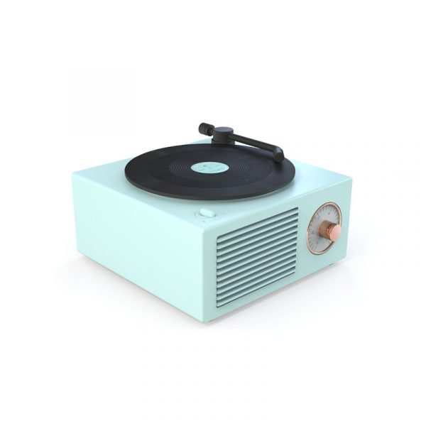 Wireless mini portable retro phonograph Bluetooth-compatible speaker — Blue
