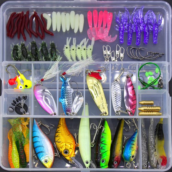 Fishing Gear Sequined Soft Bait Set — Colorful