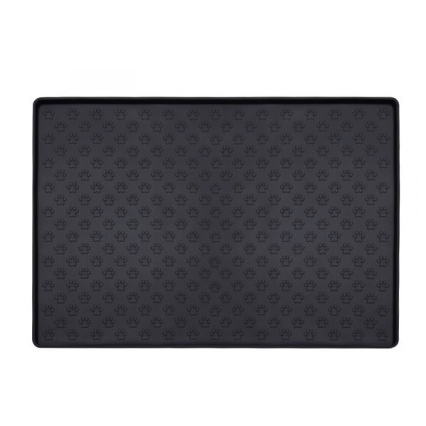 Spot Pet Mat, Waterproof And Easy To Clean Silicone Dog Mat, Cat Mat, Square Pet Placemat, Pet Supplies — Black