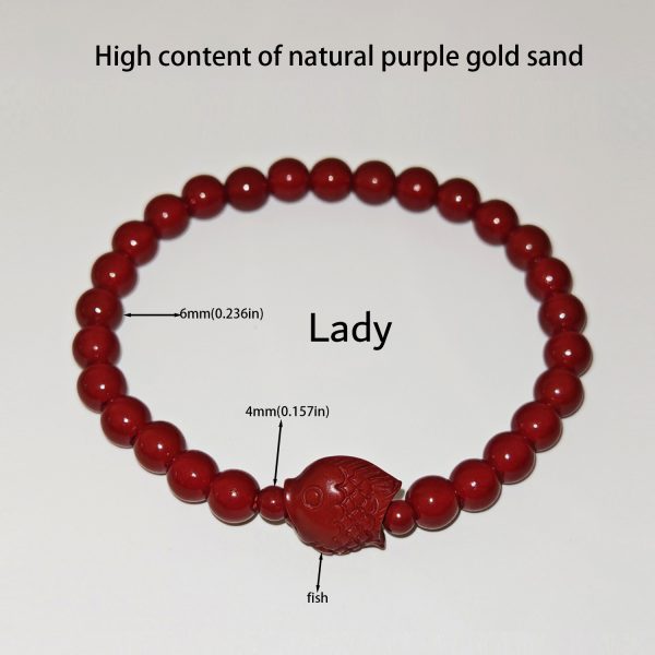 7 Styles Of Cinnabar Bracelets 8mm And 6MM — Fish