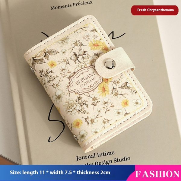 Women's Flower Oil Painting Retro Style Large Capacity Card Holder — Fresh Daisy