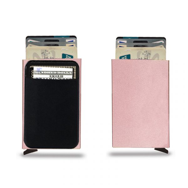 Metal Credit Card Holder Smart Wallet — Rose Gold