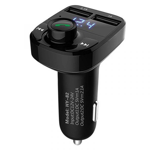 Car MP3 Audio Player Bluetooth Car Kit FM Transmitter Handsfree Calling 5V 4.1A Dual USB Car Charger Phone Charger — default