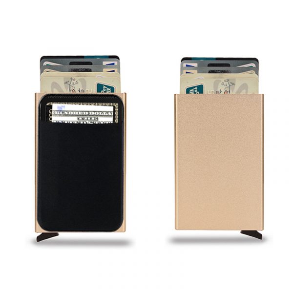 Metal Credit Card Holder Smart Wallet — Gold