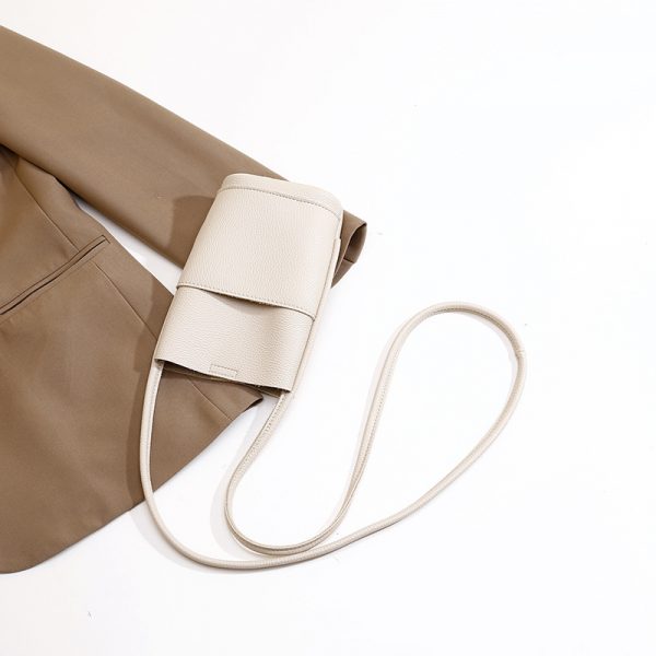 High-grade Soft Leather Mobile Phone Bag Female Crossbody — Beige Apricot