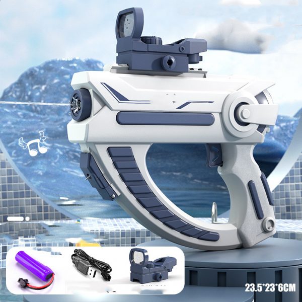 Space Water Gun Electric Automatic Water Absorption Water Fights Toy Outdoor Beach Swimming Pool Bath Toys For Children Kid Gift — A Blue