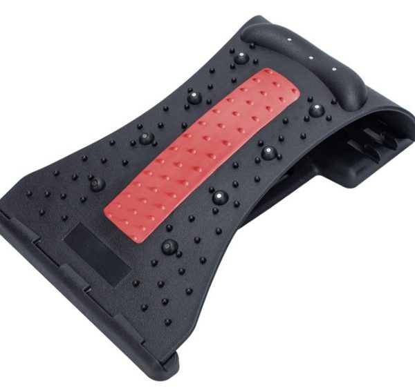 Magic Massage Stretch Equipment Neck Massager Stretcher Tool Fitness Cervical — Black red