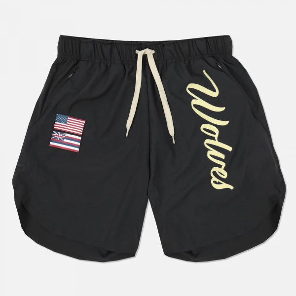 Casual Running Breathable Wicking Speed Bar Tide Men's Shorts — Black