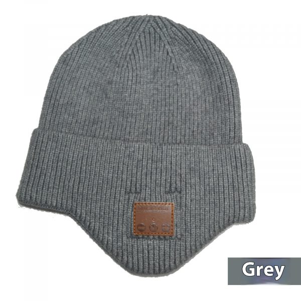 Thickened Blue Tooth Cap Knitted — Gray