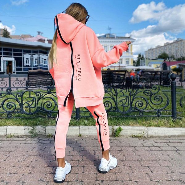 Long Hoodie Pantsuit — Pink
