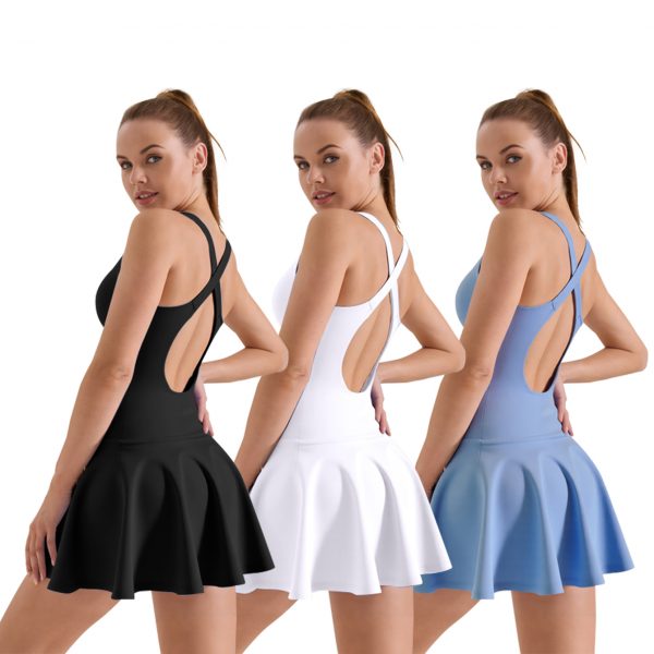 High-stretch Dresses, New Summer Nude Anti-walking Sports Dresses — Multicolored-3pcs