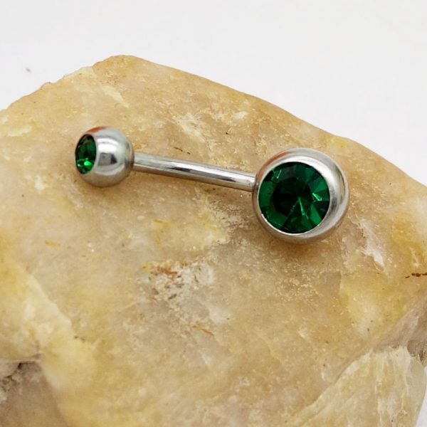 Puncture Hypoallergenic Titanium Steel Navel Buckle Belly Nail — Green