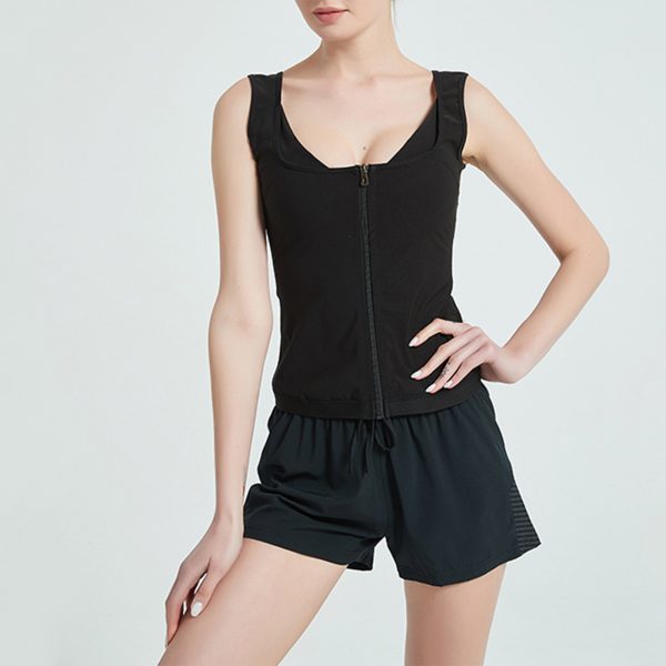 Women's Zip Vest Shapewear Storm Sweatshirt — Black