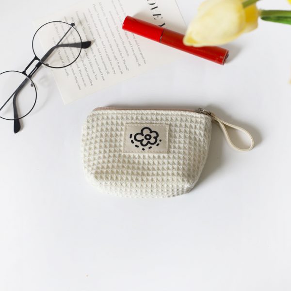 Women's Cute Simple Waffle Storage Bag — 0342 White Waffle