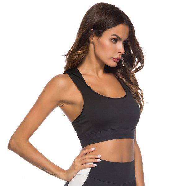 Running Quick-drying Yoga Vest Shockproof Plus Size — Hooded Bra Black