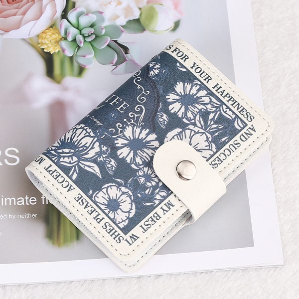 Flower Anime  Anti-degaussing Multiple Card Slots Bank  Document Package Large Capacity Card Holder — Chrysanthemum