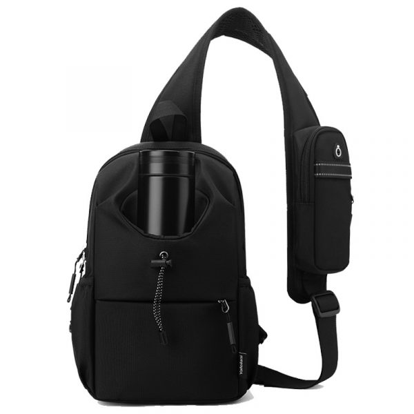 Men's Oxford Cloth Splash-proof Shoulder Crossbody Chest Bag — Black