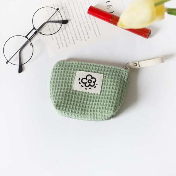 Women's Cute Simple Waffle Storage Bag — 0342 Green Waffle