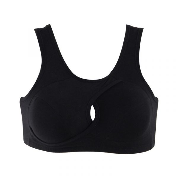Women's Wireless Thin Gathered Vest Sports Breathable Beauty Back — Black