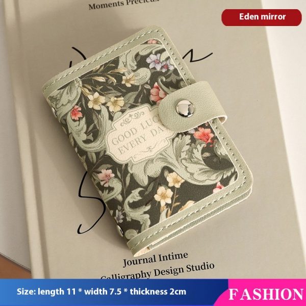 Women's Flower Oil Painting Retro Style Large Capacity Card Holder — Eden Flower Mirror