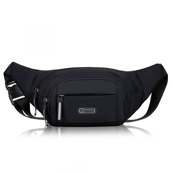 Men's Multifunctional Waist Bag Wear-resistant Waterproof Crossbody Bags — Black