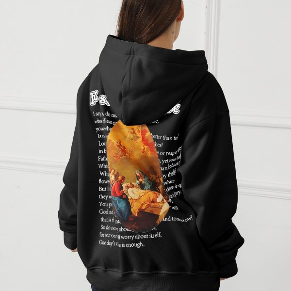 Women's Fashionable Casual Printed Long Sleeved Sweatshirt — Black