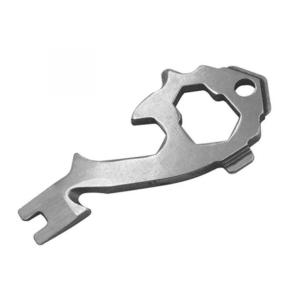 20-in-1 Stainless Steel Multi Tools Key Ring EDC Screwdriver Wrench Opener Set Pocket Outdoor Tool Multitool Keychain Portable — Silver