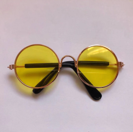 Pet Cat Glasses Cat Sunglasses — Gold yellow