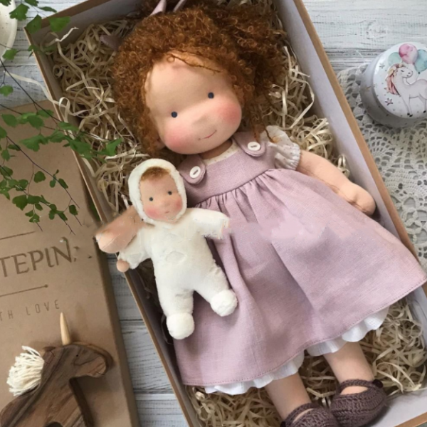 Handmade Plush Doll Golden Curly Girl Finished Product — O