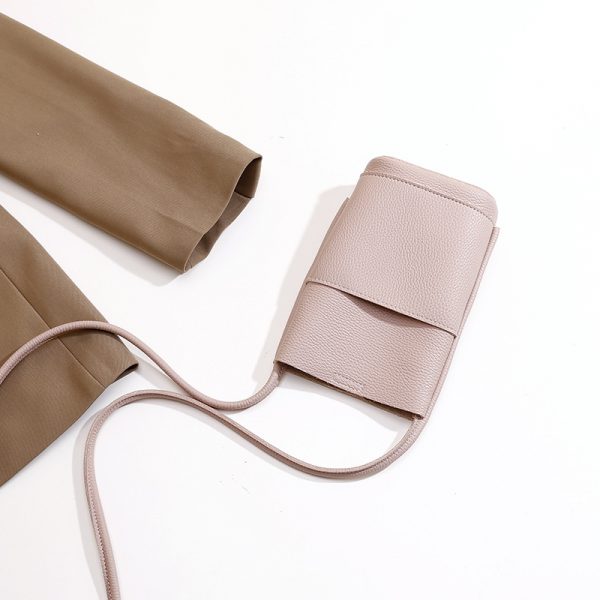 High-grade Soft Leather Mobile Phone Bag Female Crossbody — Pink