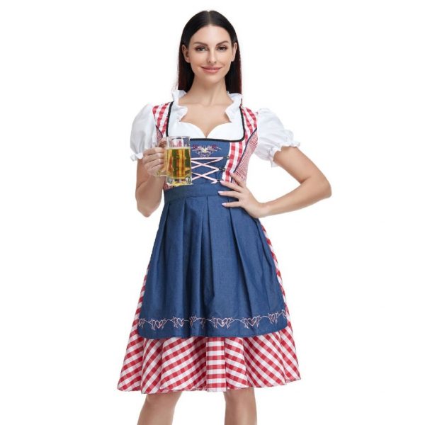 Oktoberfest Costumes Ethnic Dress — Red Denim