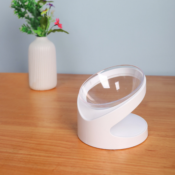 Cat Bowl Pet Diagonal Mouth To Protect Cervical Vertebra Pet Food Basin — White
