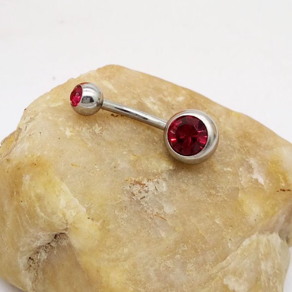 Puncture Hypoallergenic Titanium Steel Navel Buckle Belly Nail — Wine Red