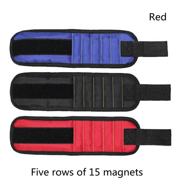 Fifteen-Compartment Powerful Magnetic Wristband — Red