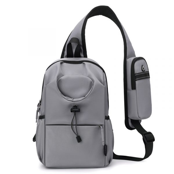 Men's Oxford Cloth Splash-proof Shoulder Crossbody Chest Bag — Light Gray