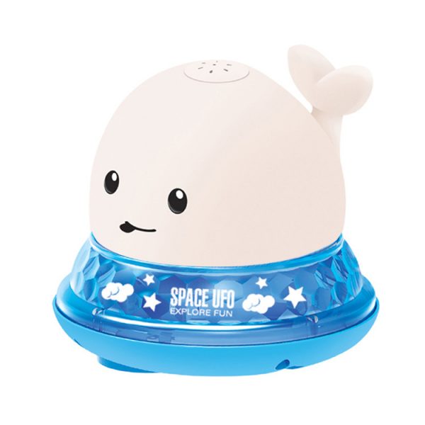 Baby Cute Cartoon Whale Floating Spraying Water Bath Toys With Light Music LED Light Baby Toys — White