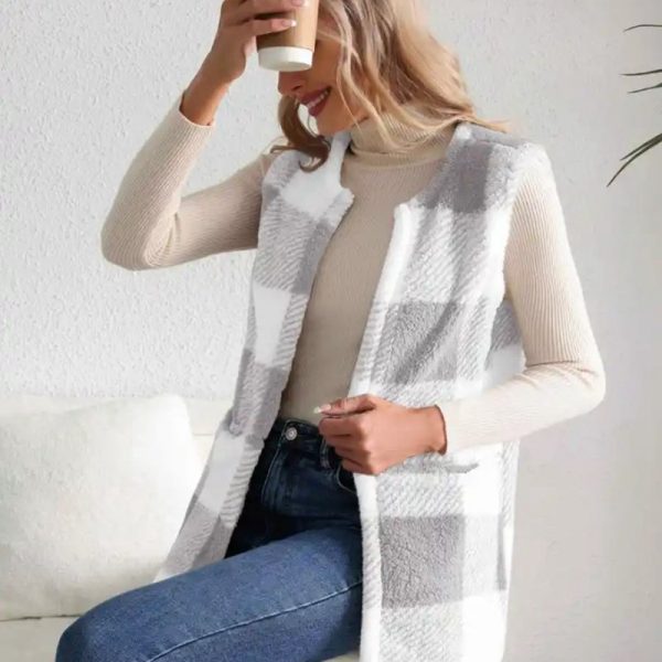 Loose Plaid Coat — Gery