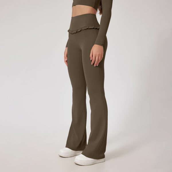 High Waist Hip Lift Lace Nude Feel Yoga Pants Running Fitness — Ebony Colors