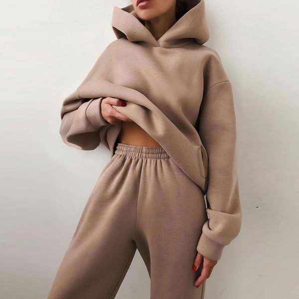Autumn And Winter Hoodie Set — Coffee