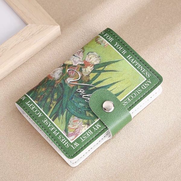 Flower Anime  Anti-degaussing Multiple Card Slots Bank  Document Package Large Capacity Card Holder — Nerium Oleander