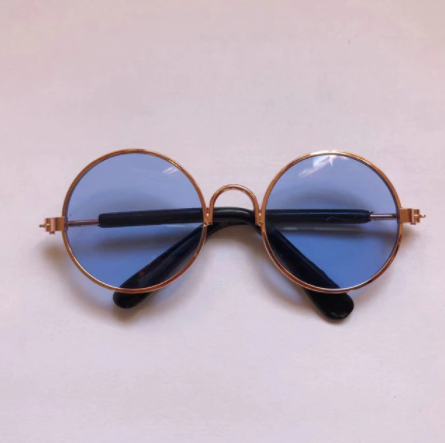 Pet Cat Glasses Cat Sunglasses — Gold blue