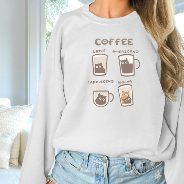 Women's Fashionable Solid Color Printed Long Sleeved Sweatshirt — White